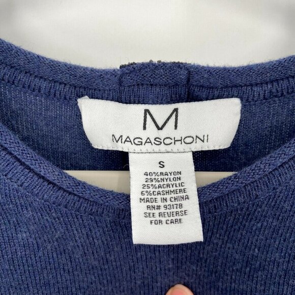 Magaschoni Sweater Women's‎ Size Small Navy Crew Neck Long Casual Oversize - Picture 3 of 8
